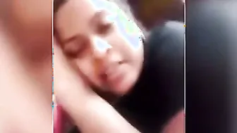 Desi Babe Showing Off Her Natural Boobs Teasing On Camera For Me