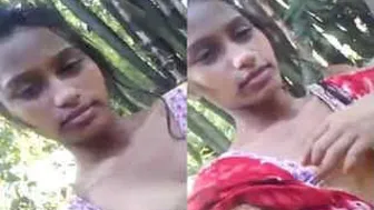 Young Babe Recording Herself Teasing With Her Boobs Out For Him