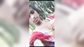 Young Babe Recording Herself Teasing With Her Boobs Out For Him