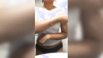 Desi Babe Showing Off Her Body Wearing Sheer See Through Top