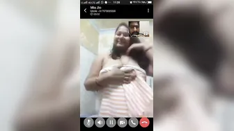 Desi Aunty Showing Off Her Big Natural Tits On Video Call