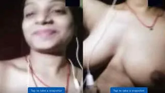 Horny GF Flaunting Her Big Tits And Wet Pussy On Video Call