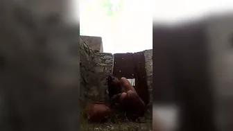 Village Girl Bathing Outside In The Open Caught On Camera