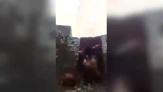 Village Girl Bathing Outside In The Open Caught On Camera