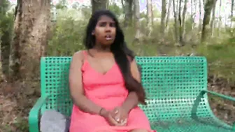 Slutty GF Playing With Dildo Outside In Public Garden