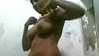 Busty GF Getting Naked Showing Everything In Bathroom