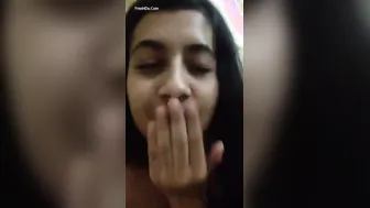 Young Cute GF Taking Topless Selfie Showing Perky Boobs
