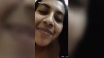 Young Cute GF Taking Topless Selfie Showing Perky Boobs