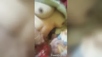 Husband Squeezing Bhabhi's Big Boobs Massaging Them Roughly
