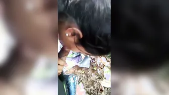 Village Girl Flashing Boobs And Sucking Cock Outdoors In Public