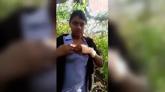 Village Girl Flashing Boobs And Sucking Cock Outdoors In Public