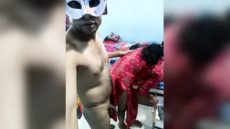 Desi Housewife Aunty Stripping Bare In Her Bedroom Live Show