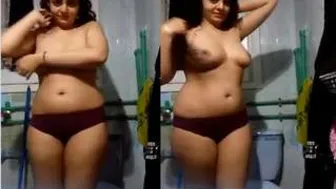 Shy College Girl Slowly Revealing Her Perky Boobs On Camera