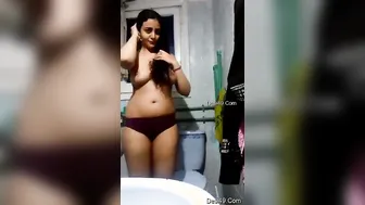 Shy College Girl Slowly Revealing Her Perky Boobs On Camera