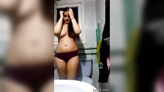 Shy College Girl Slowly Revealing Her Perky Boobs On Camera