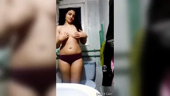 Shy College Girl Slowly Revealing Her Perky Boobs On Camera