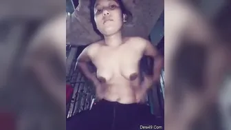 My Cute GF Undressing And Revealing Her Desi Tits For Me
