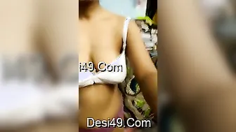 Married Boudi Exposing Her Breasts Privately In Bedroom Video