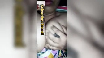 Bhabhi Squeezing And Showing Off Her Massive Natural Brown Tits