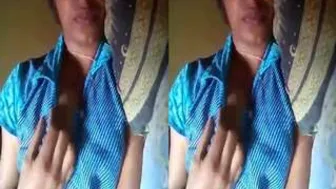 Shy College Girl Playing With Her Soft Brown Tits All Alone