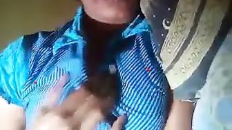 Shy College Girl Playing With Her Soft Brown Tits All Alone