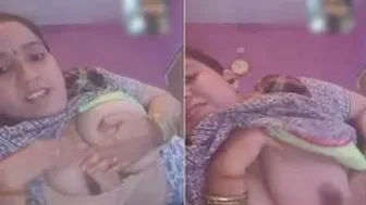 Busty Bhabhi Teasing With Her Massive Tits On Video Call Fun