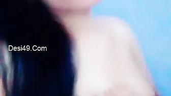 Sweet Desi GF Revealing Her Naked Boobs Just For Me