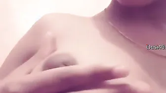 Indian Babe Sucking And Playing With Her Own Boobs On Camera