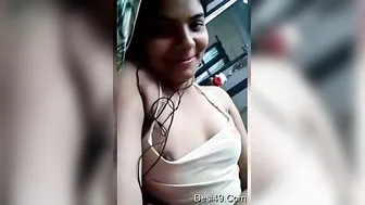 Cute Desi Babe Stripping And Revealing Her Boobs For Boyfriend