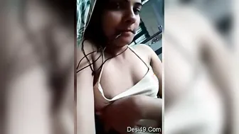 Cute Desi Babe Stripping And Revealing Her Boobs For Boyfriend