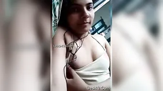 Cute Desi Babe Stripping And Revealing Her Boobs For Boyfriend