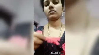 Tamil Wife Revealing Her Tits Just For Me In Bedroom Video