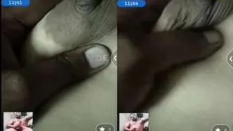 Pressing My Wife's Soft Tits During Our Late Night Live Session