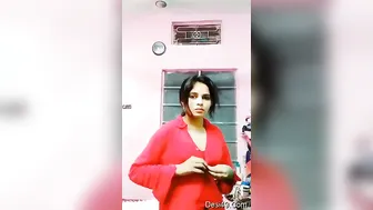 My GF Stripping And Teasing Me Showing Her Natural Tits