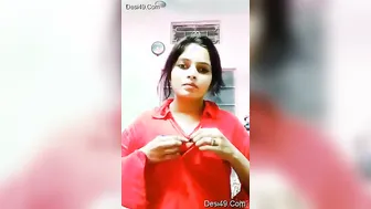 My GF Stripping And Teasing Me Showing Her Natural Tits