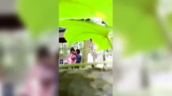 Desi Lovers Getting Naughty Outdoors Behind The Village Temple