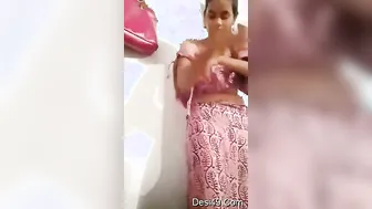 Shy Wife Slowly Removing Her Saree Revealing Everything For Me