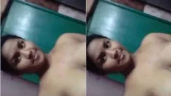 Village Girl Shyly Revealing Her Natural Boobs For The Camera