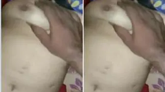 Hubby Squeezing And Playing With His Horny Wife's Soft Boobs