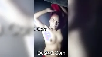 Cute GF Exposing Her Perfect Boobs Just For Me Today