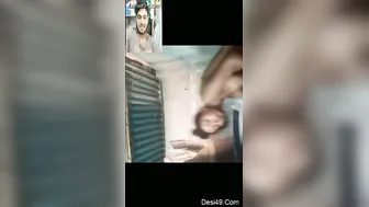 My GF Stripping And Bathing Live For Me On Video Call