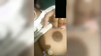 Village Babe Lifting Her Top Revealing Her Natural Boobs To Lover
