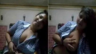 Cute GF Shyly Revealing Her Perky Boobs To Her Boyfriend