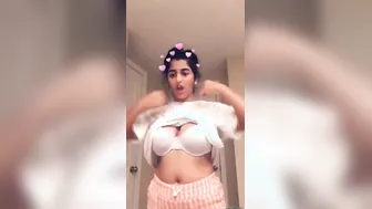 Cute Nri GF Showing Off Her Massive Natural Big Tits