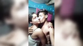 Young Desi Lovers Making Out Getting Intimate Together At Home