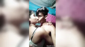Young Desi Lovers Making Out Getting Intimate Together At Home