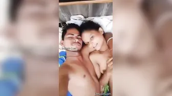 College Lovers Stripping Naked Taking Selfies Together Alone