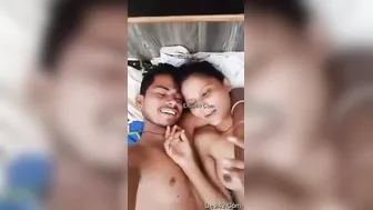 College Lovers Stripping Naked Taking Selfies Together Alone