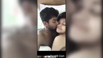 Young Lovers Getting Intimate And Making Out In Private Room