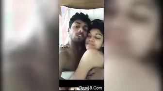 Young Lovers Getting Intimate And Making Out In Private Room